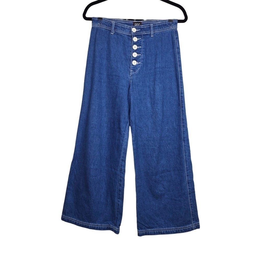 Urban Outfitters Womens Juliette Blue Wide Leg Cropped Denim Jeans Size 26